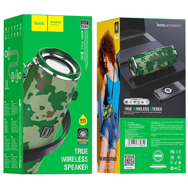 Loa Bluetooth không dây mini cần tay BS40 kết nối bluetooth V5.0 Âm Thanh To Rõ Hàng chính hãng