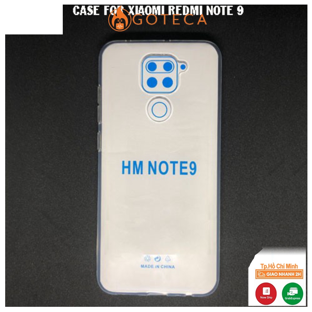 Ốp lưng Xiami Redmi Note 9-Silicon Dẻo-Trong suốt-Loại dày tốt, Lâu ố vàng