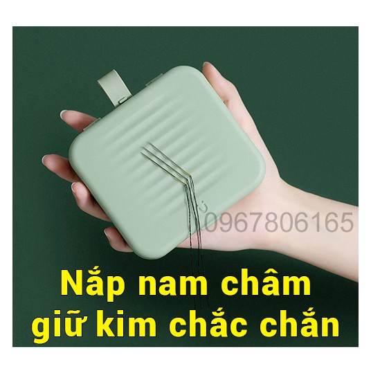 Hộp dụng cụ may vá 21 món - Hộp may từ tính, bộ kim chỉ may vá đa chức năng di động, tiện lợi