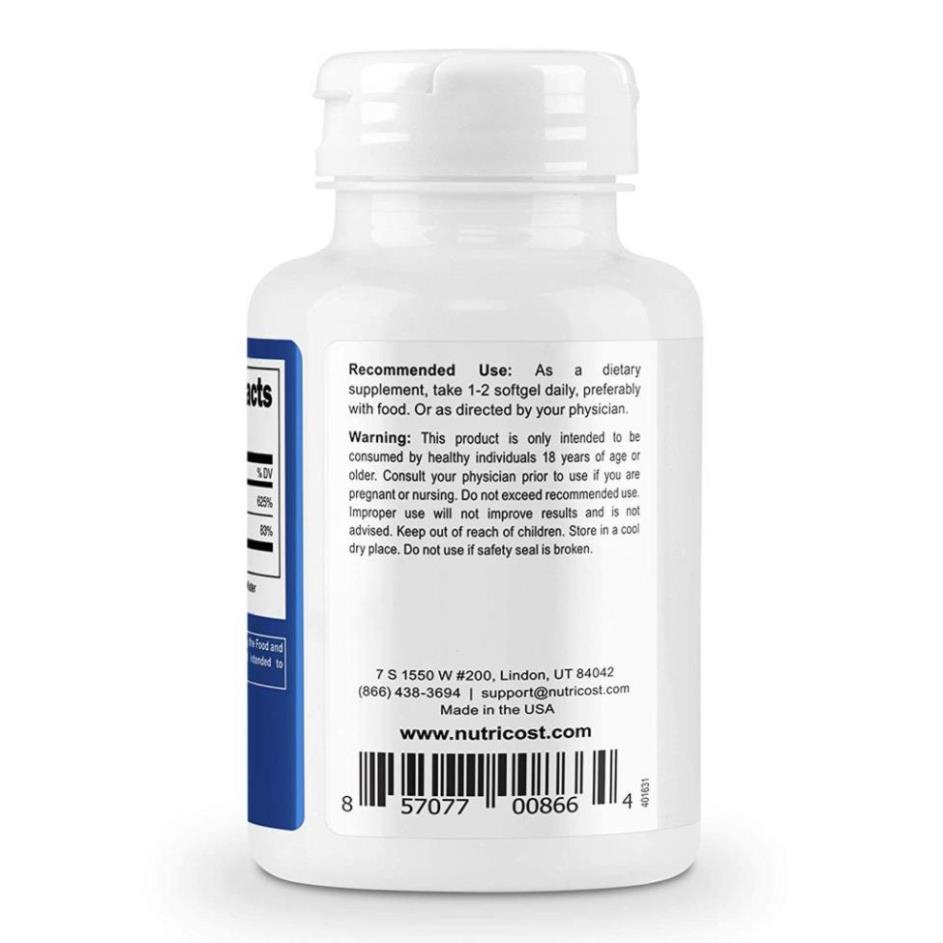 Thực Phẩm Chức Năng NUTRICOST Vitamin D3 K2, Tăng Sức Đề Kháng, Bổ Xương Khớp Authentic