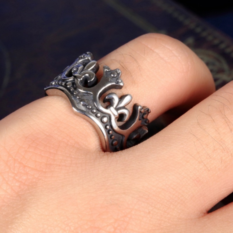 Nhẫn hình vương miện vua phong cách gothic cổ điển dành cho nam