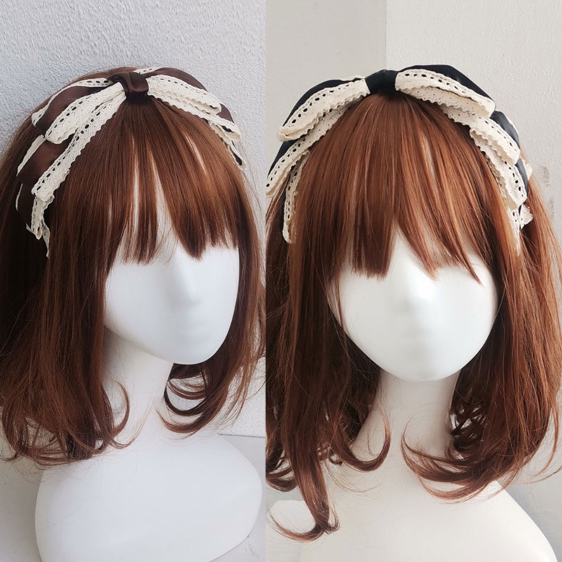 Băng Đô Cài Tóc Phối Ren Phong Cách Lolita Ngọt Ngào Dùng Hóa Trang