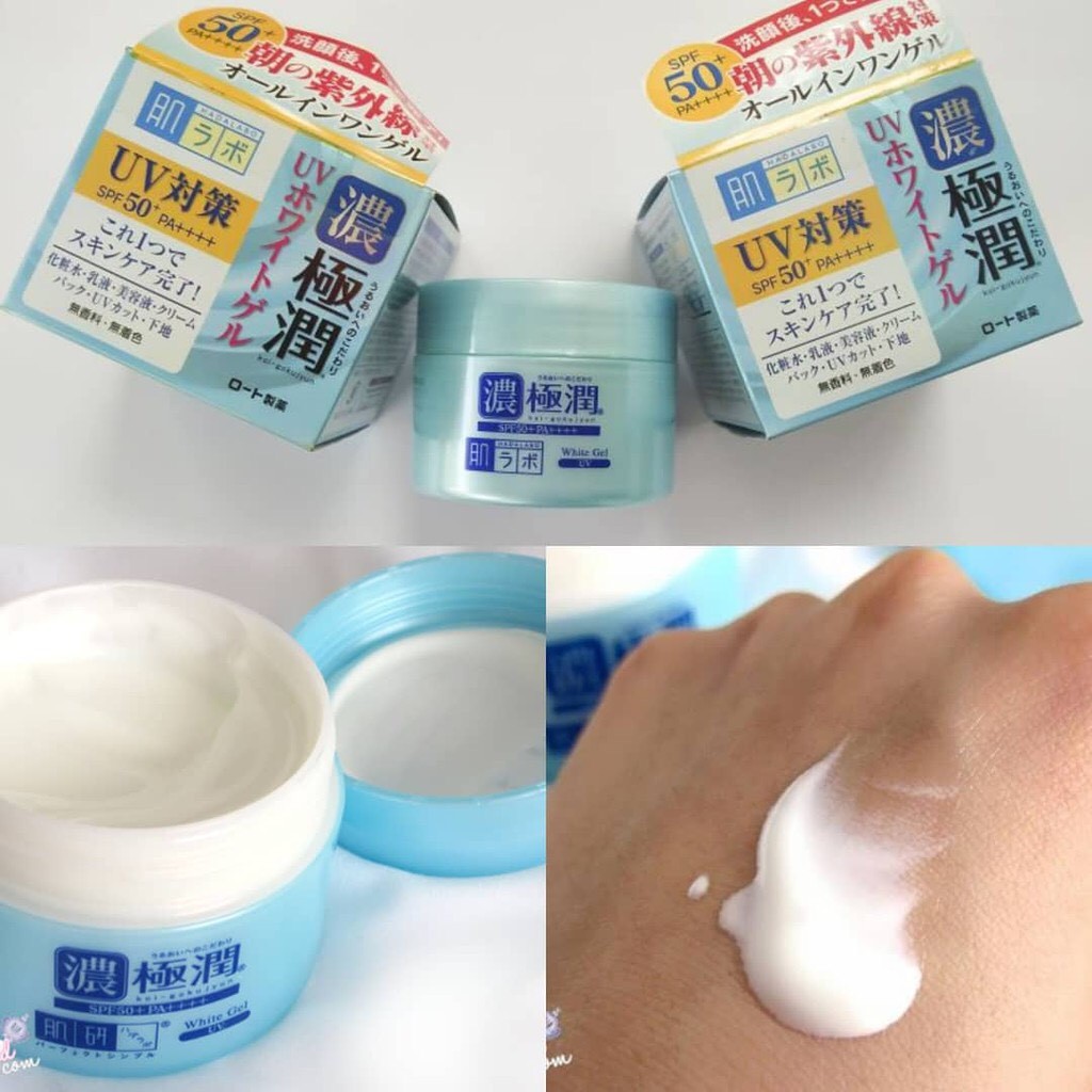 Kem dưỡng ẩm chống nắng ban ngày Hada Labo Koi-Gokujyun UV White Gel SPF50+ PA++++ 90g