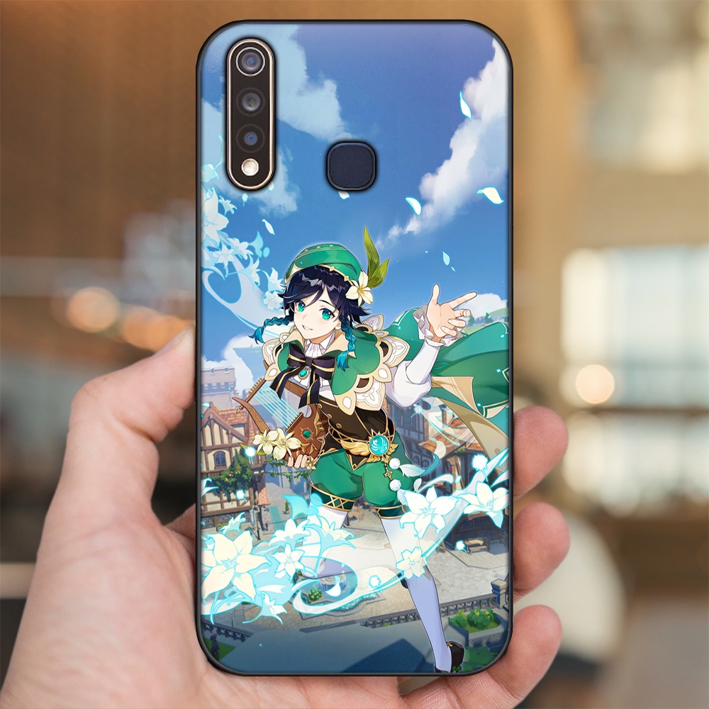 Ốp lưng Vivo Y19 viền đen in hình Venti Genshin Impact