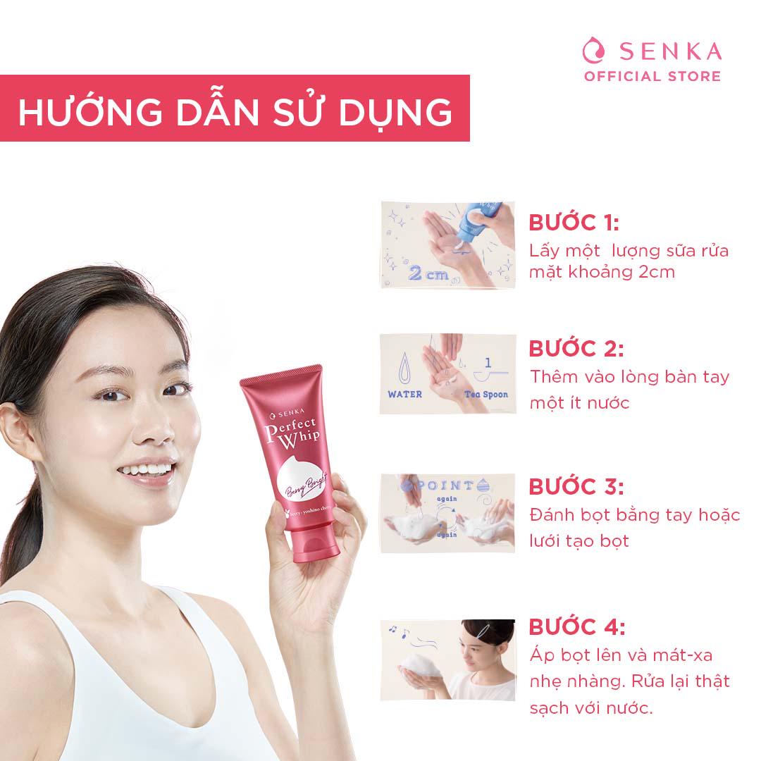 [Mã FMCGMALL -8% đơn 250K] Sữa rửa mặt Sạch sâu - Sáng hồng Senka Perfect Whip Berry Bright 100g | BigBuy360 - bigbuy360.vn