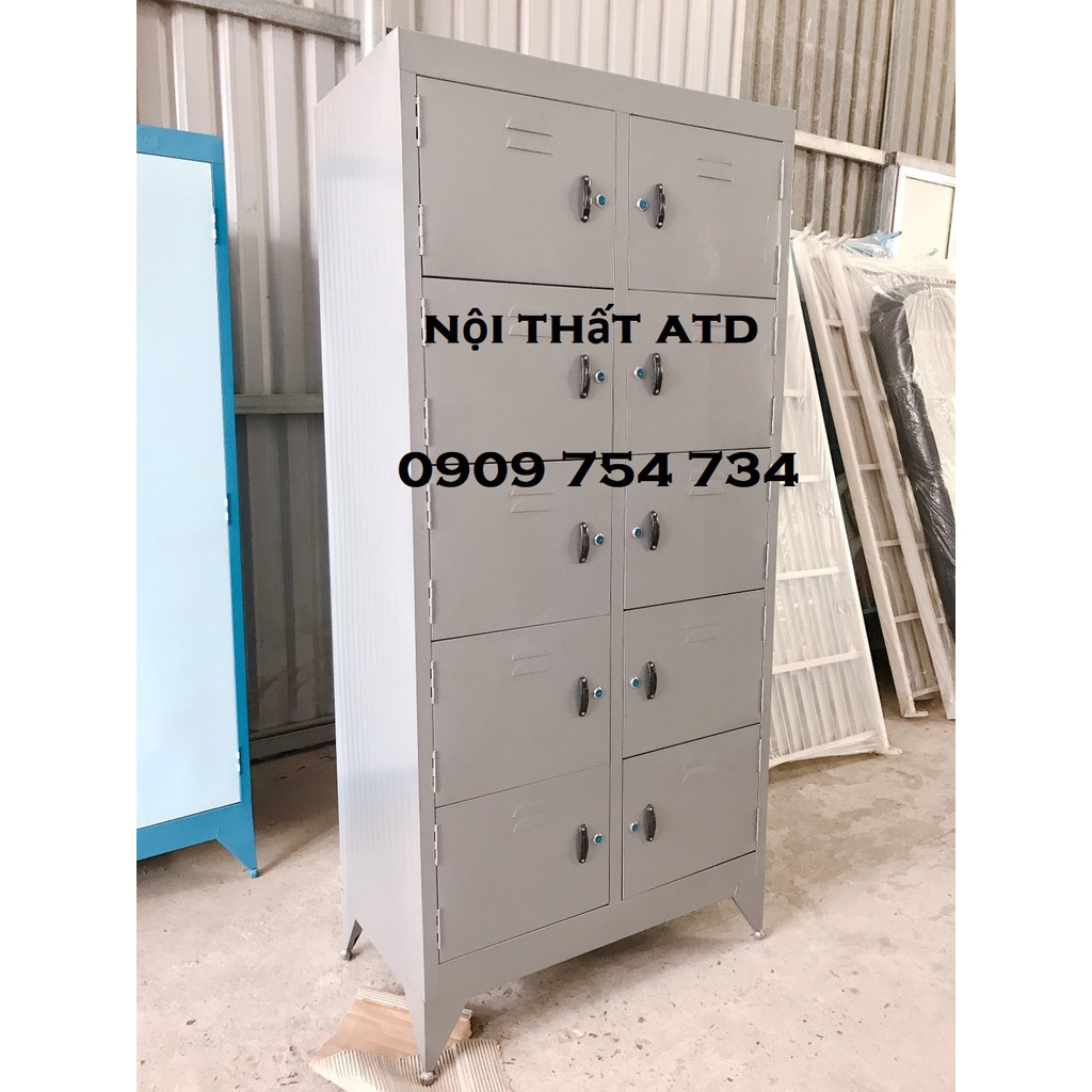 Tủ hồ sơ văn phòng 10 cửa - Tủ locker đựng đồ cá nhân - tủ y hình 100% HCM