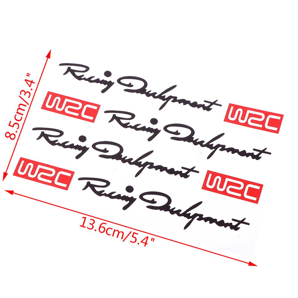 REBUY1 Set 4 Miếng Dán Decal Trang Trí Tay Nắm Cửa Xe Ô Tô Chữ WRC World Racing