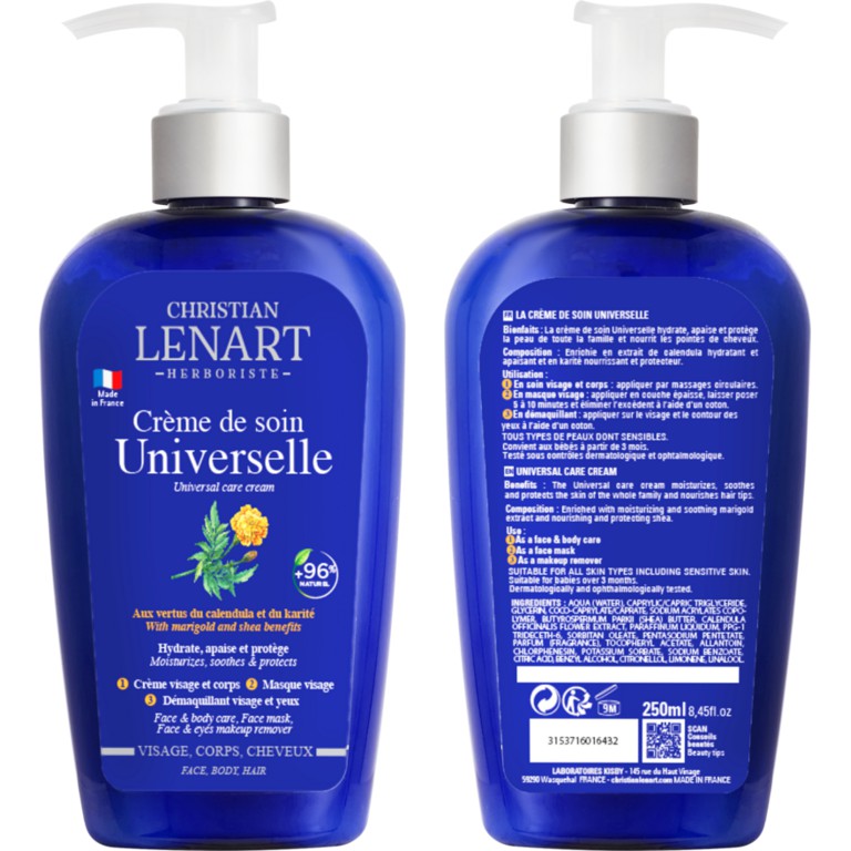 Kem Dưỡng Ảm Và Phục Hồi Da Hoa Cúc Vạn Thọ Crème Universelle CHRISTIAN LENART - 100ml &amp; 250ml