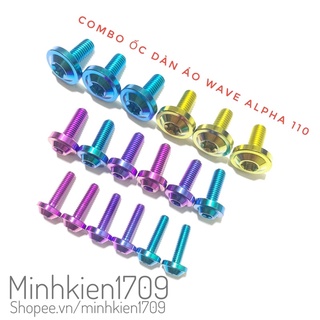 (GR5 XỊN) Combo full ốc Titan Salaya dàn áo Wave Alpha 110 đời mới