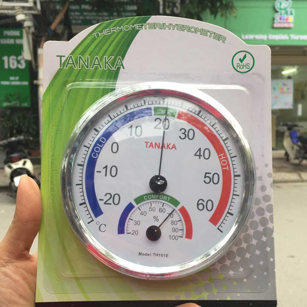 Nhiệt Ẩm Kế Tanaka TH101E - Để bàn hoặc treo tường đo độ ẩm và nhiệt độ (Sang trọng -Nhỏ Gọn - Chính Xác Cao)