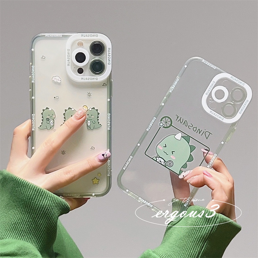 Ốp Điện Thoại Mềm Hình Khủng Long Dễ Thương Cho iPhone 13 12 11 Pro Max SE2020 X XR Xs Max 7 8 6 6s Plus