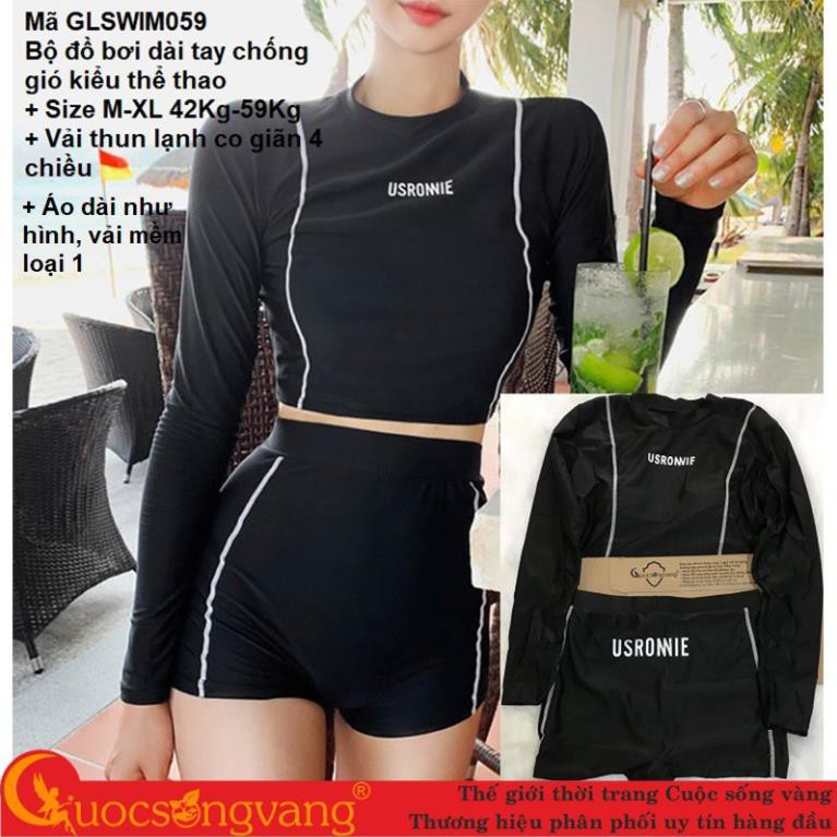 [Mã WAMT2405 giảm 10K đơn 0K] Bộ đồ bơi nữ dài tay bộ quần áo đi biển nữ chống gió GLSWIM059 ་