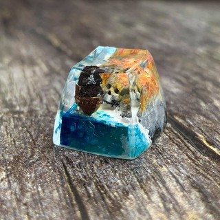 Keycap đảo đầu lâu resin handmade