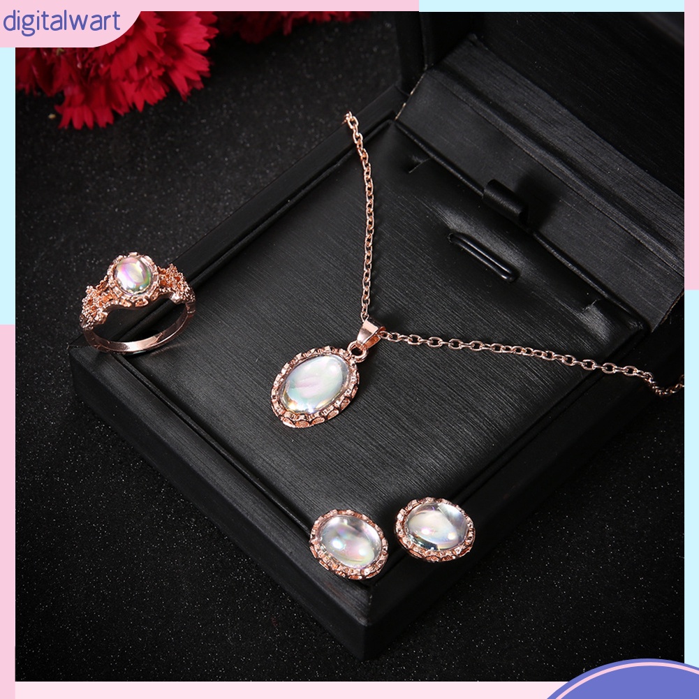 Set 3 Vòng cổ / Nhẫn / Bông Tai Đính Đá Giả Thời Trang Nữ