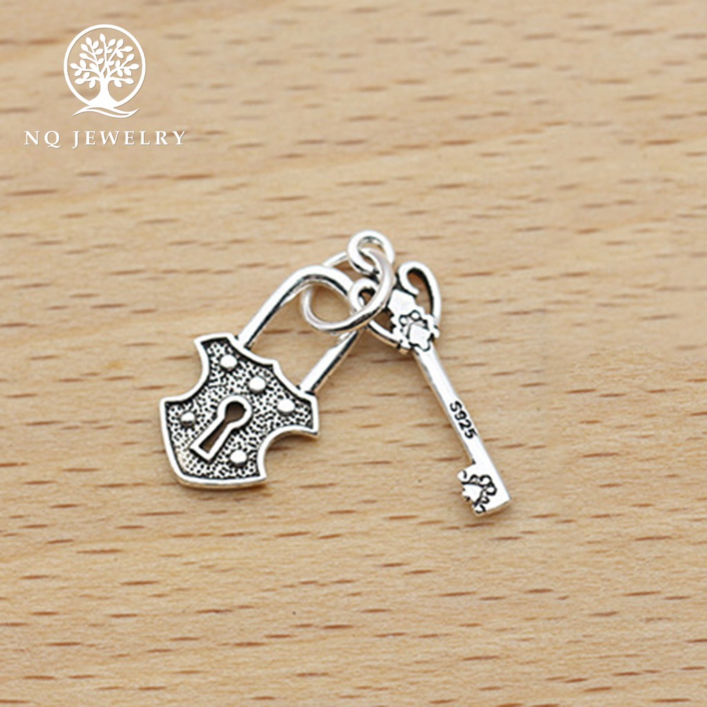 Charm bạc khóa tình nhân treo - NQ Jewelry