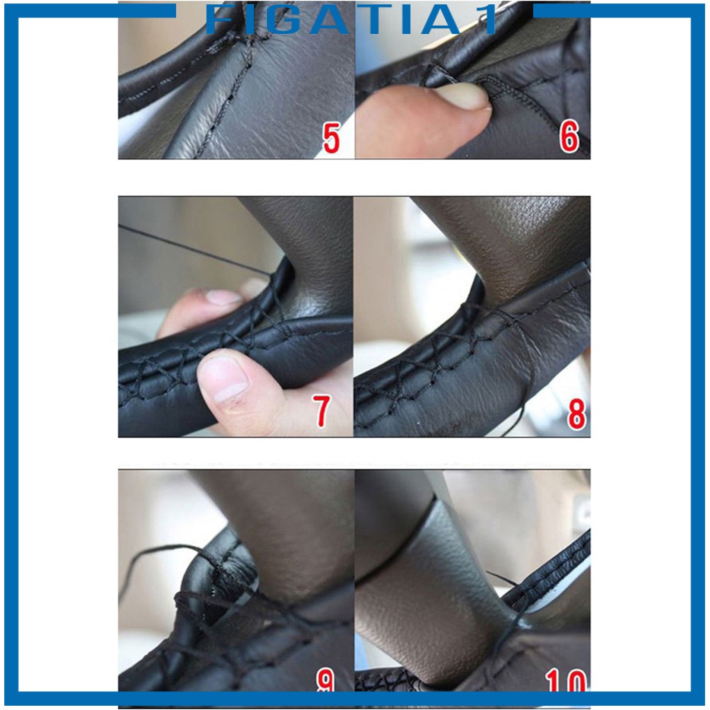 Vỏ Bọc Vô Lăng Xe Hơi Bằng Da Thật 15 inch Chống Trượt Thoáng Khí Không Mùi DIY