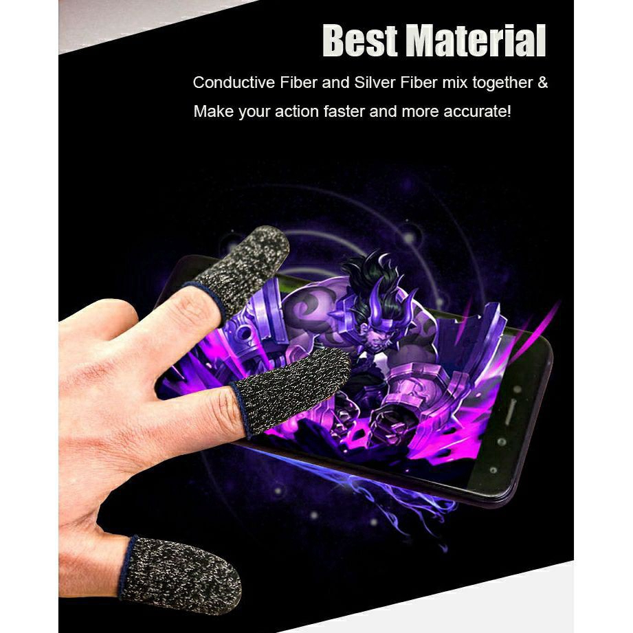Găng đeo ngón tay TZUZL chống mồ hôi thoáng khí hỗ trợ chơi game trên điện thoại màn hình cảm ứng&lt;br&gt;