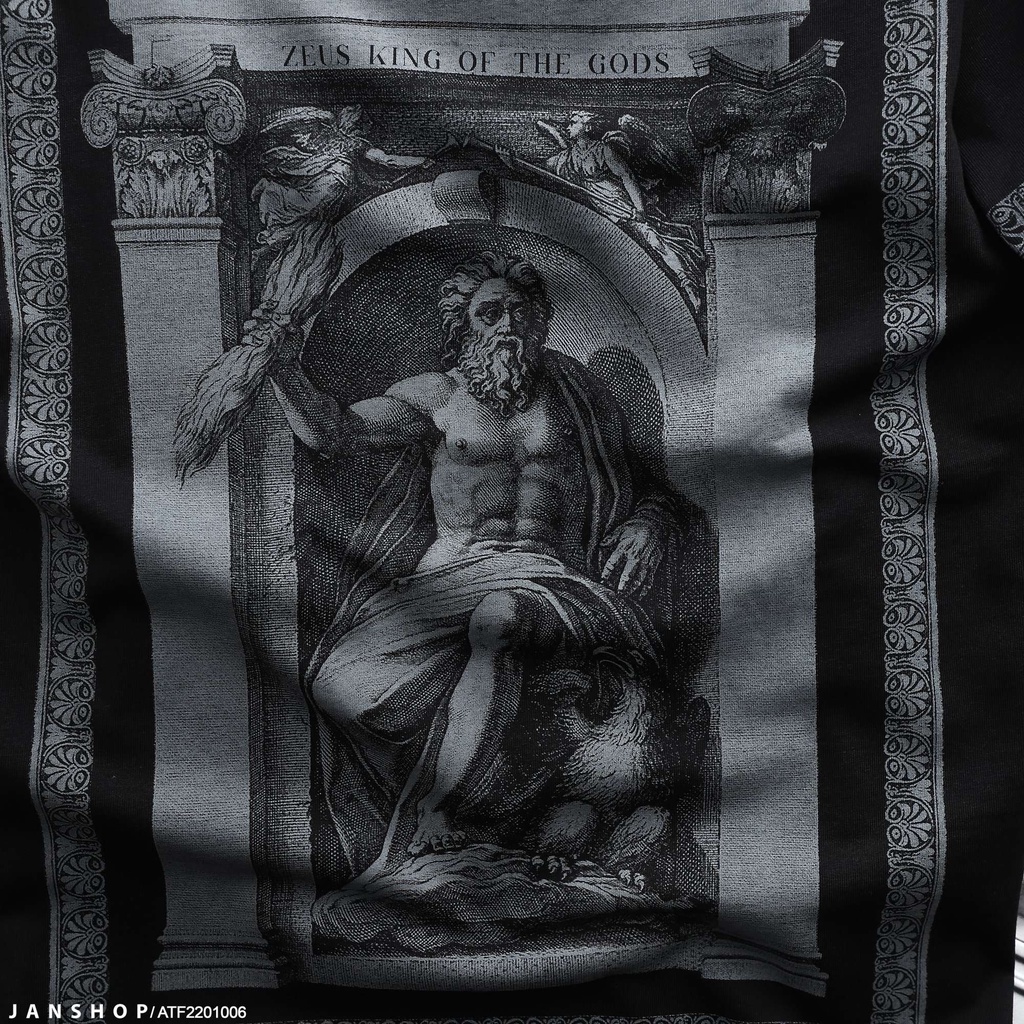 Áo Thun In Hình Vị Thần Hy Lạp Zeus Ấn Tượng Cùng Chất Vải Cotton Thoáng Mát