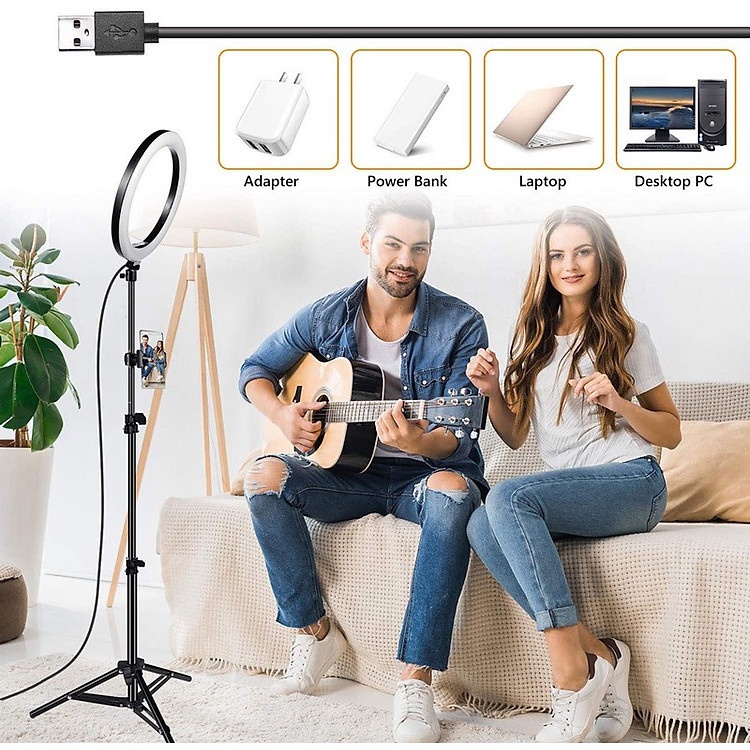 Full bộ đèn led hỗ trợ Livetream, Make Up, Tatoo, Studio 3 Chế Độ Sáng Điều khiển bằng Remote