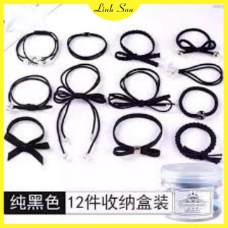 HỘP 12 CHIẾC CHUN BUỘC TÓC SIÊU ĐẸP N