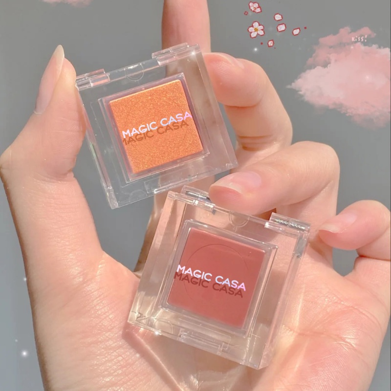 [Hàng mới về] Phấn má hồng hai màu MAGIC CASA độ bóng cao tự nhiên lâu trôi tất cả trong một