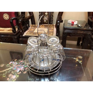 Khay úp cốc inox tròn