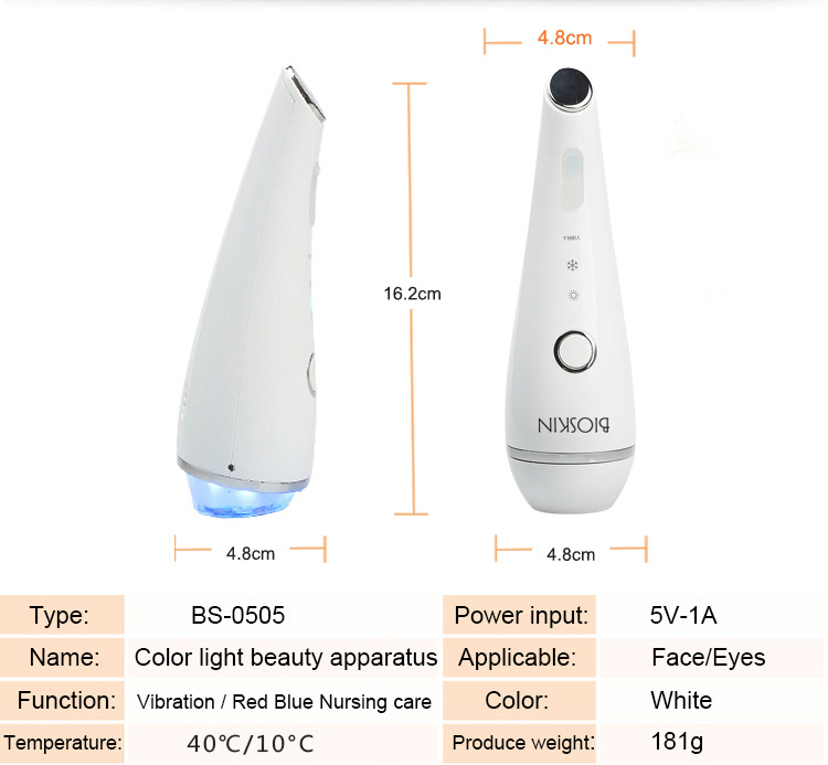 BIOSKIN Face Beauty Massager Hot Cold Skin Care Blue Red Light Skin Tightening Rejuvenation whitening