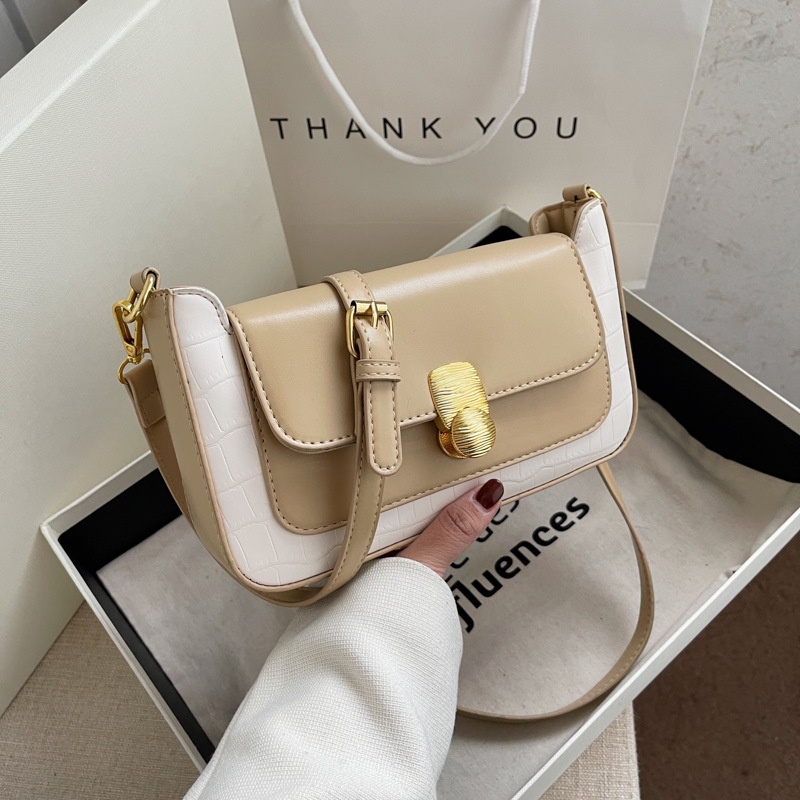 Túi xách đeo 1 vai IELGY hình vuông nhỏ màu sắc tương phản khí chất thời trang chất lượng cao