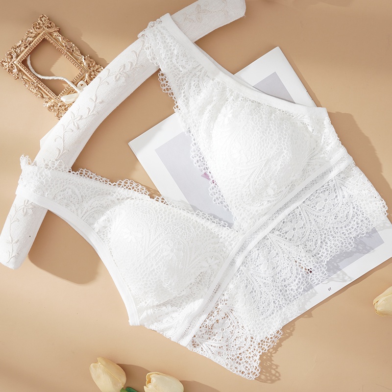 Áo Lót Nâng Ngực Hở Lưng Không Gọng Cổ Chữ V Khoét Sâu Phối Ren Gợi Cảm Cho Nữ