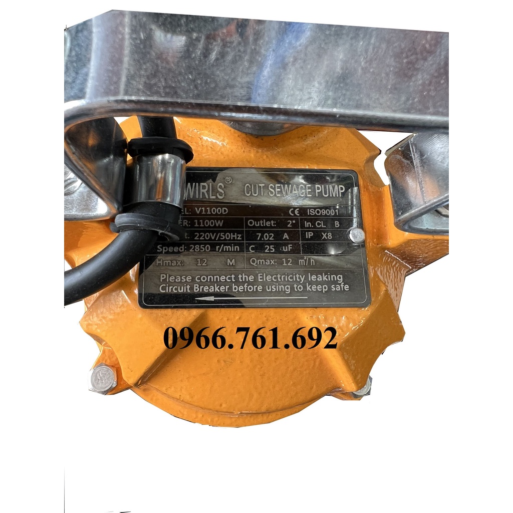 Máy bơm tõm thả chìm hút bùn có cắt rác