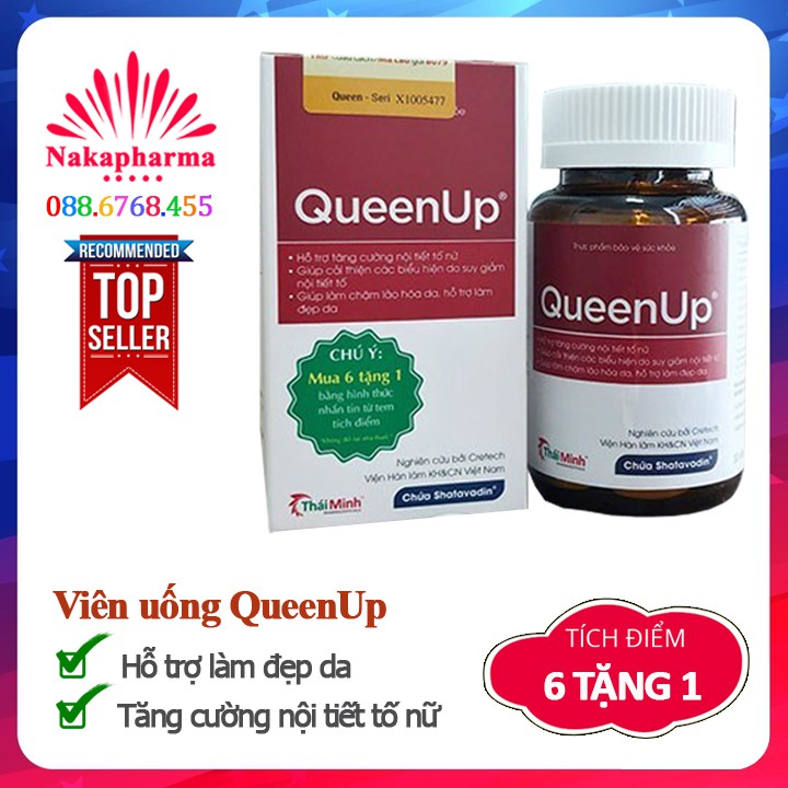 ✅ [6 TẶNG 1] Viên uống QueenUp – Tăng cường nội tiết tố nữ, điều hòa kinh nguyệt, hỗ trợ làm đẹp da - Queen Up