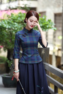 Áo sườn xám tay lỡ PMS55