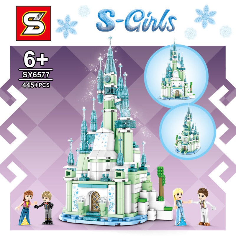 Lego Lắp ghép lâu đài Nữ hoàng công chúa băng giá SY6577/445 chi tiết cho bé gái Friends