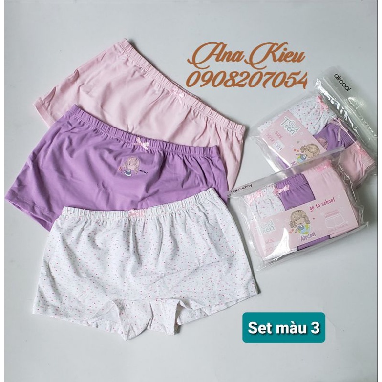 Quần lót đùi bé gái 100%coton Organic hiệu Aircool