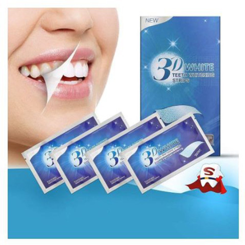 Hộp 7 túi dán hỗ trợ trắng răng 3D White Teeth Whitening Strips dán tẩy trắng răng