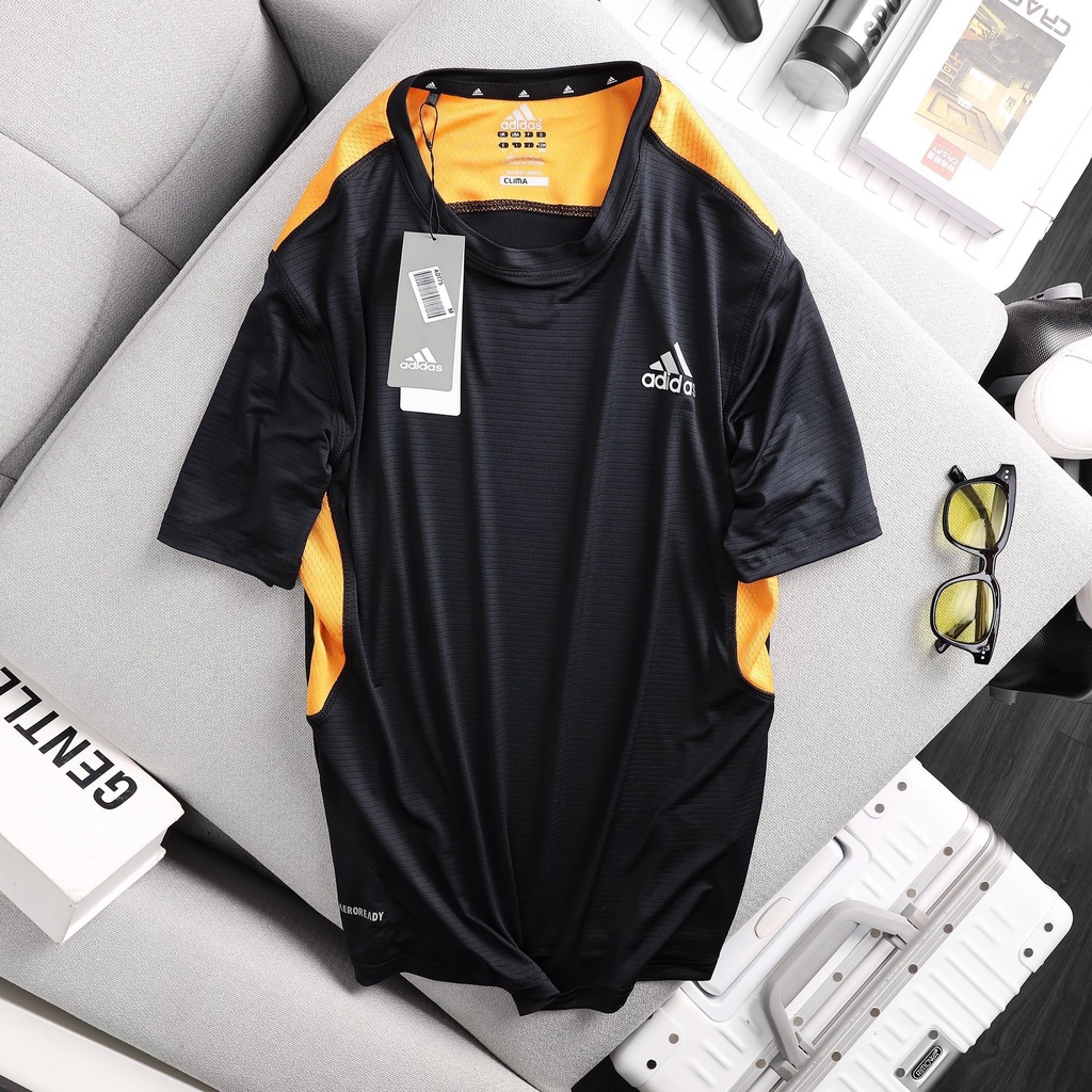Áo Adidas tay ngắn vải kéo vân ngang
