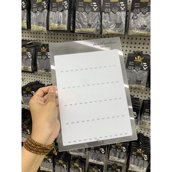 Bảng Mica trưng bày mẫu - trưng bày màu gel 12 ô - 120 ô có thanh chống