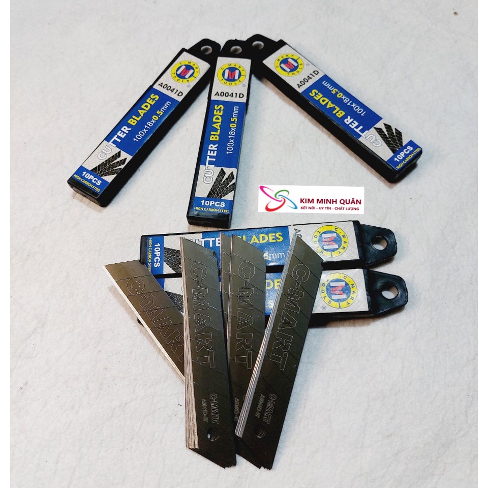 Lưỡi Dao Rọc Giấy Thép Đen SK5 100*18*0.5mm A0041D CMART