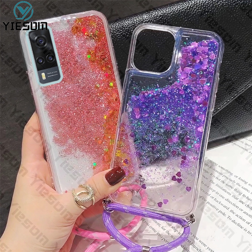 Ốp Điện Thoại Silicone Mềm Phối Kim Tuyến Cho Vivo Y51 2020 Y31 2021 Y51A Y53S Y50 Y30 Y30i Y95 Y93 Y91 Y91C Y1S Y85 V9 Y71 Y73 Y79 Y67 V5