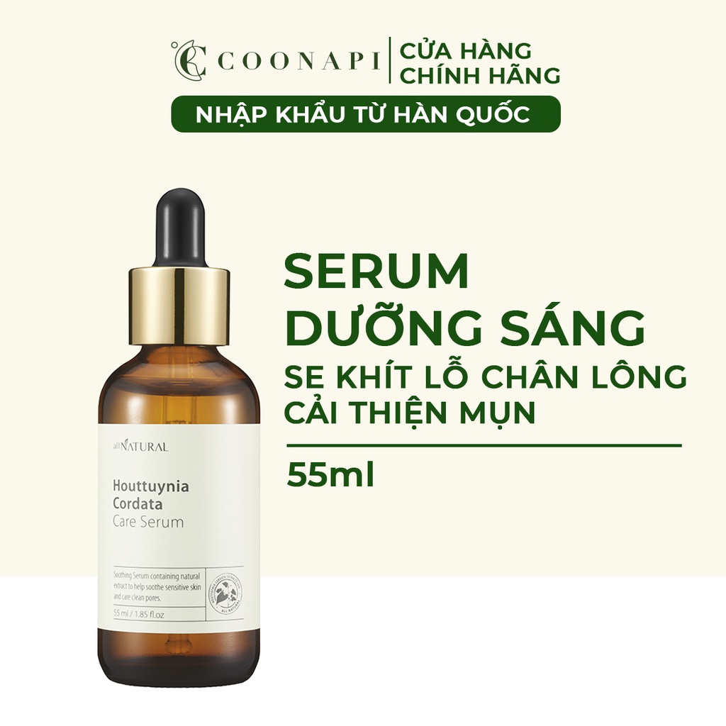 Serum Diếp Cá Chăm Sóc Da Mụn Nhạy Cảm Dưỡng Sáng Da Se Khít Lỗ Chân Lông All Natural Houttuynia Cordata Care Serum 55ml