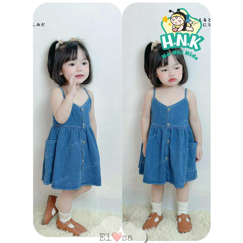 VÁY BÉ GÁI--VÁY BÒ 2 DÂY  XUÔNG BÁNH BÈO 8-30KG annakids