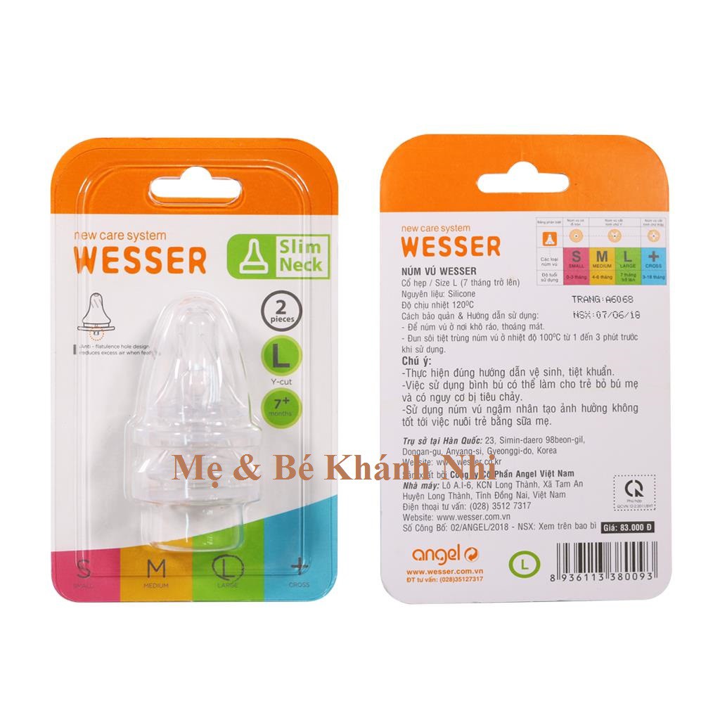 Bình Sữa WESSER Cổ Hẹp PP Bottle 60ML - Bình Sữa Wesser Cổ Hẹp 60ML