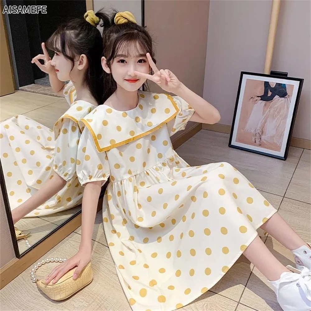Đầm Công Chúa Dáng Dài Cổ Cao Thời Trang Hàn Quốc 2022 Mới Cho Nữ 3-13Y 2022