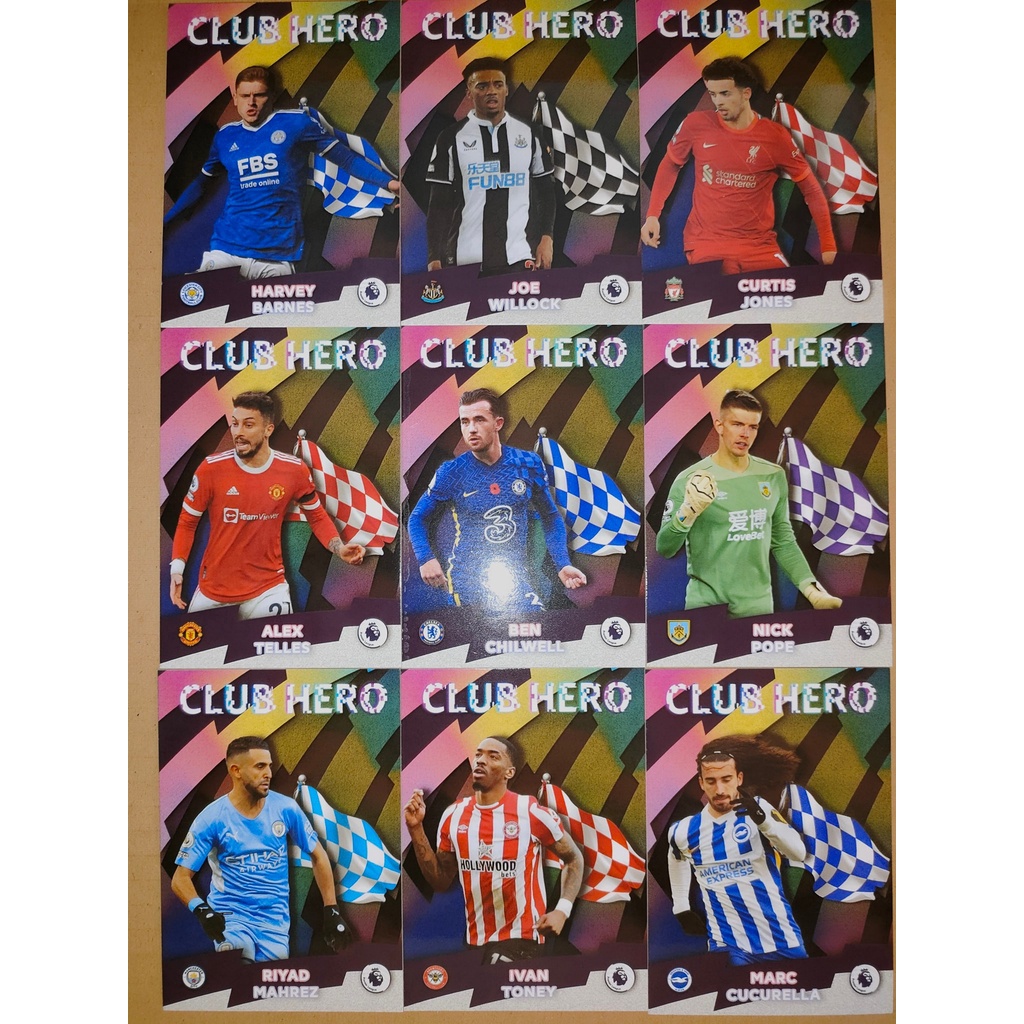 thẻ SKY Club Hero - Barnes, Willock, Curtis Jones, Telles, Chilwell, Nick Pope, Mahrez, Cucurella - Premier League,MU MC