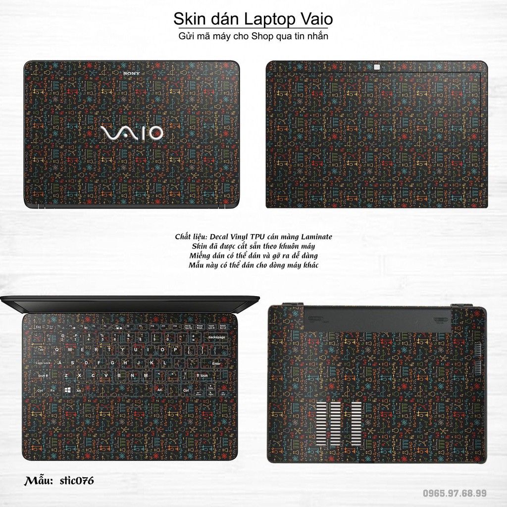 Skin dán Laptop Sony Vaio in hình Hoa văn sticker _nhiều mẫu 13 (inbox mã máy cho Shop)