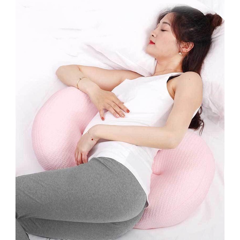 Gối cánh tiên 3 chi tiết hỗ trợ đau lưng cho bà bầu chất liệu COTTON 100% cao cấp