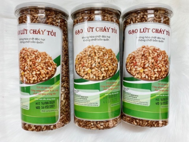 Combo 3 hũ gồm 1 gạo lứt cháy tỏi, 1 gạo lứt rong biển,1 gạo lứt chà bông