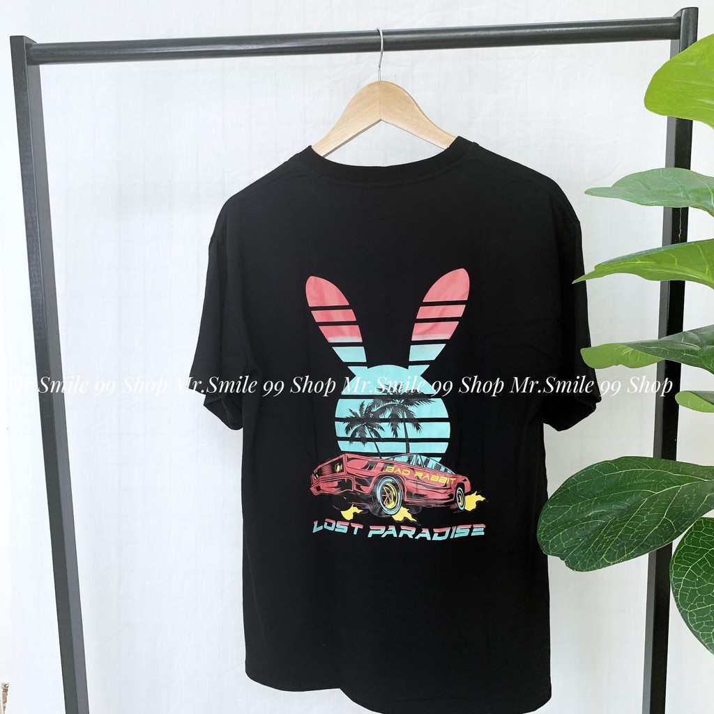 [Hình Thật] Áo Thun Unisex Nam Nữ Tay Lỡ Form Rộng Bad Rabbit Mr Smile 99 Shop