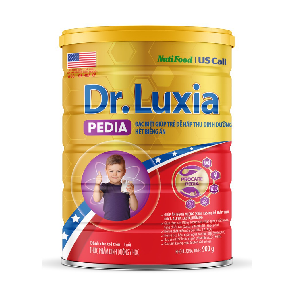 [Mã 208FMCGSALE giảm 0.08 đơn 500k] Sữa DR.LUXIA PEDIA Lon 900g