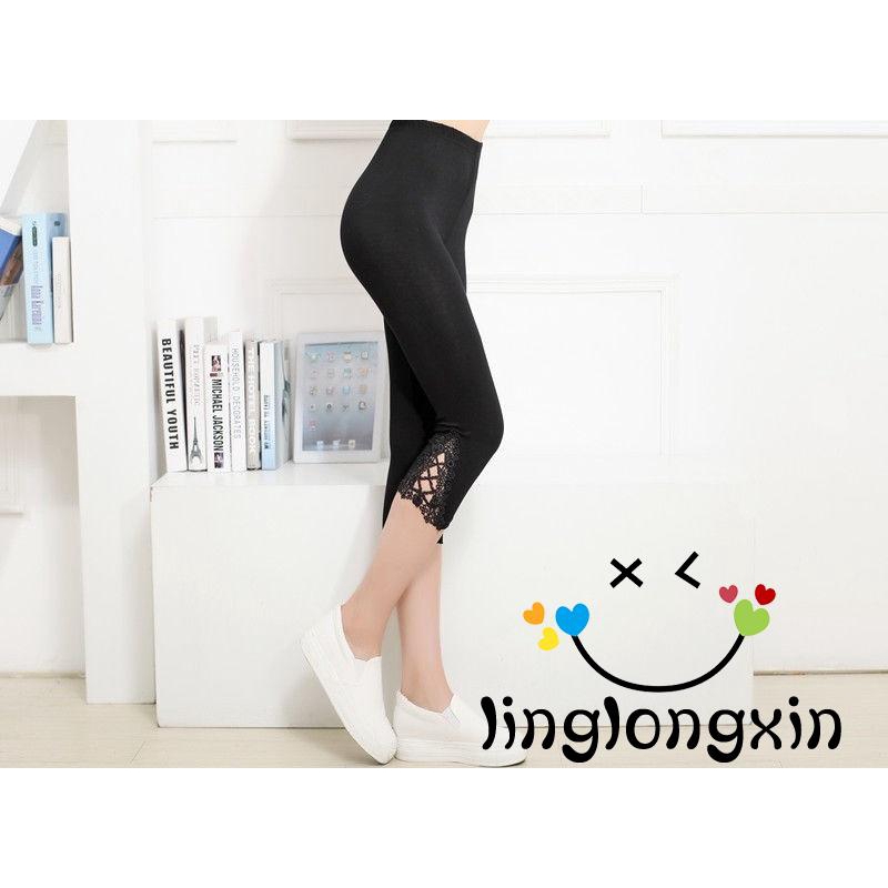 [Mã FASHIONT4WA2 giảm 10K đơn 50K] Quần legging lửng lưng cao ôm dáng phong cách thời trang dành cho nữ